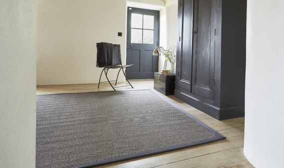 Sisal Havanna Titanium with Cotton Standard Charcoal border